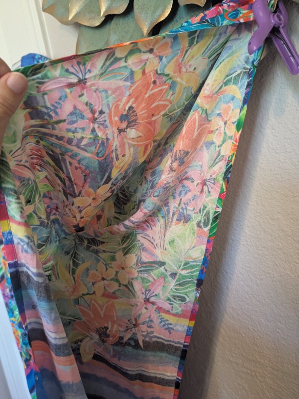 NWT | Island Tropics | OSFM  Mrs. Roper Romp Ready | Tropical Rainbow Hue Kaftan - Picture 11 of 15